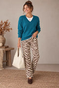 PINE ZEBRA WIDE LEG PANTS