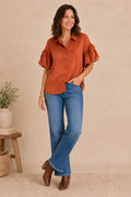 PINE RUST PUFF SLV SHIRT