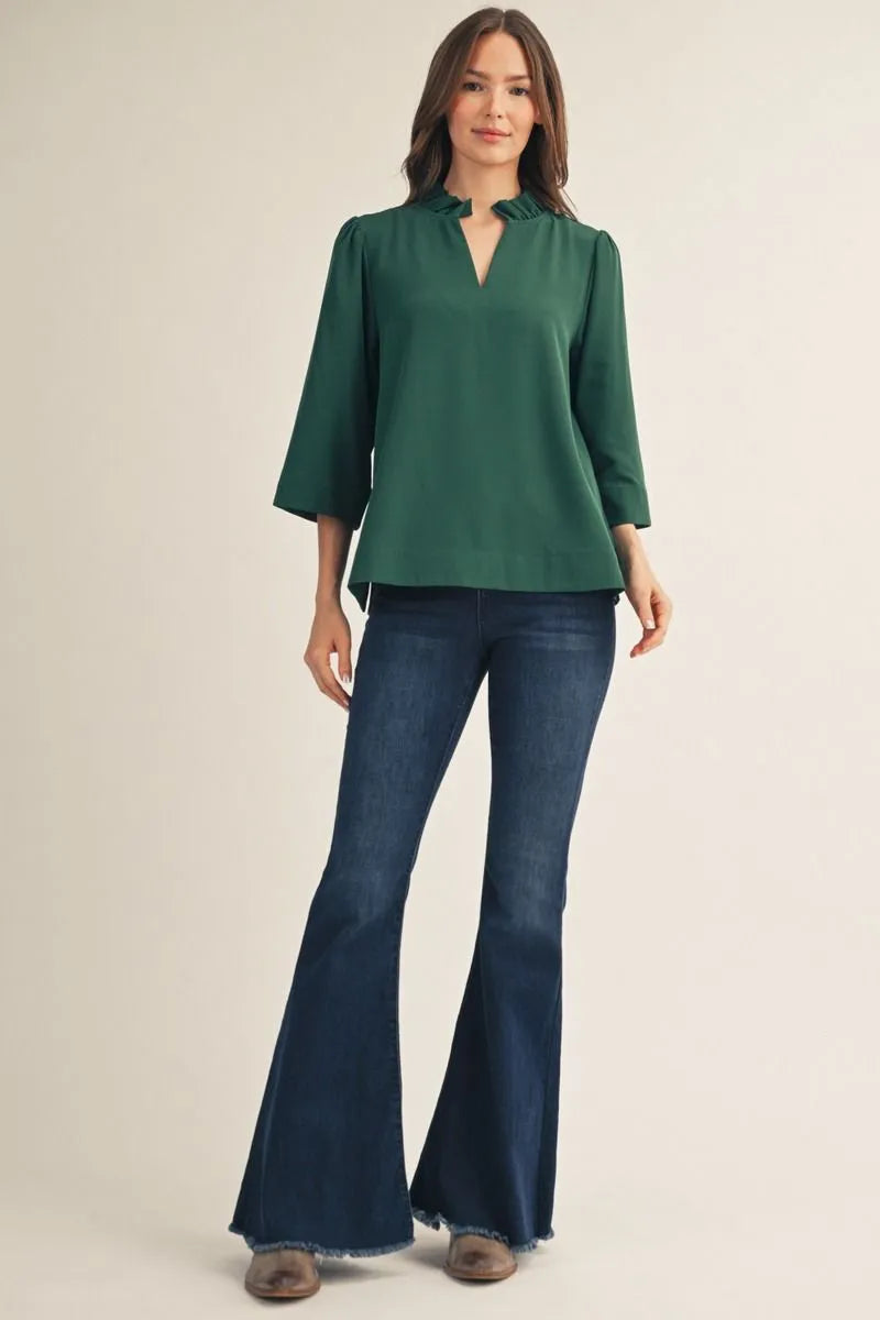 JODIFL HUNTER GREEN TOP B13513
