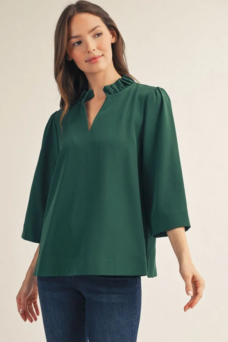 JODIFL HUNTER GREEN TOP B13513