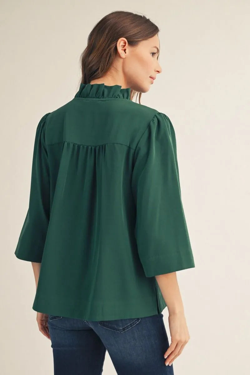 JODIFL HUNTER GREEN TOP B13513