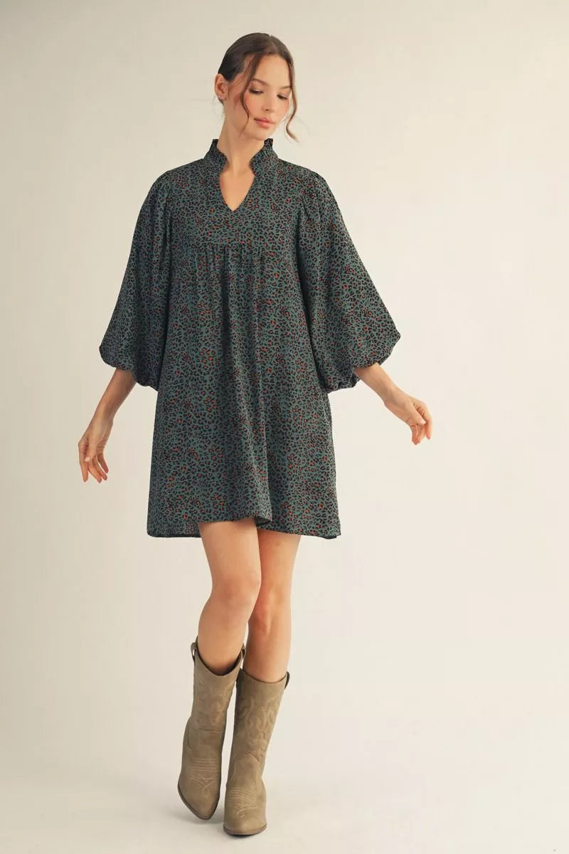 JODIFL TEAL DRESS G14867-2