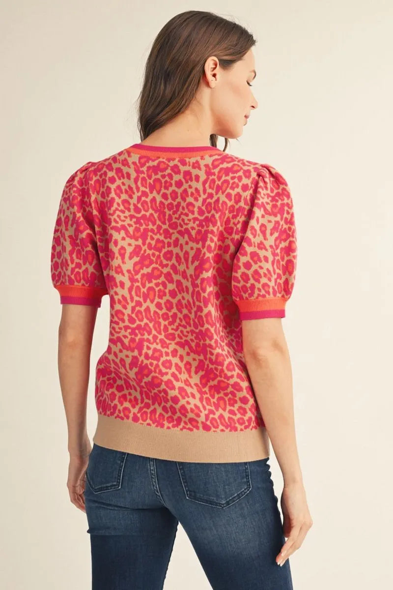 JODIFL PINK LEOP TOP G16216