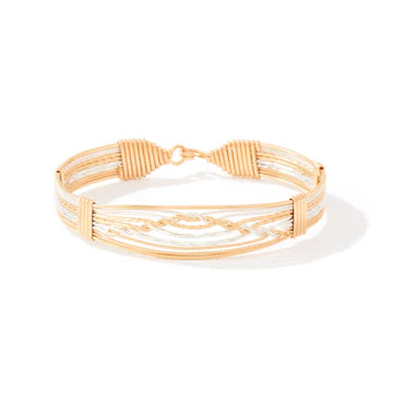 A Mother's Embrace Bracelet - 14K Gold Artist Wire and Sterling Silver / 7" - M