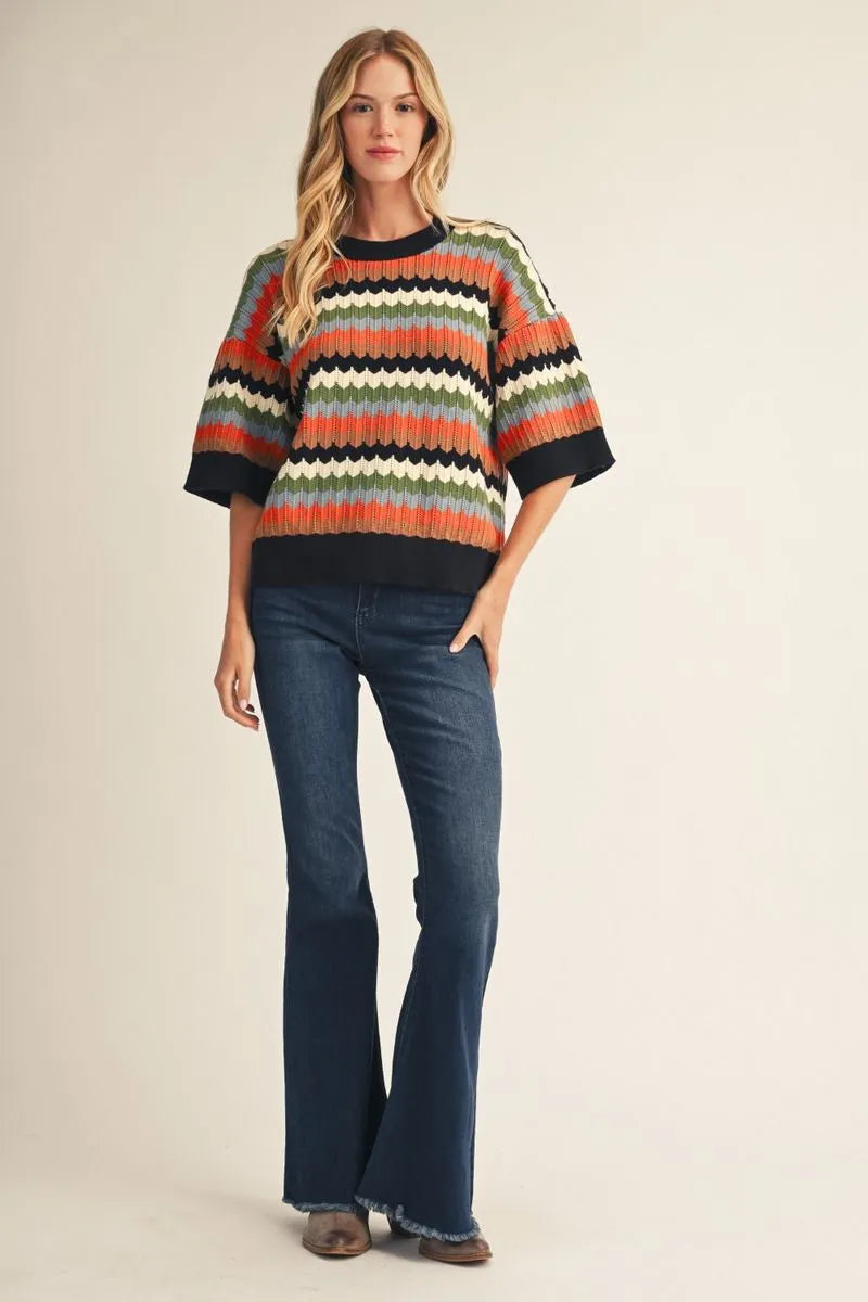 JODIFL BLACK MULTI SWEATER G51058-2
