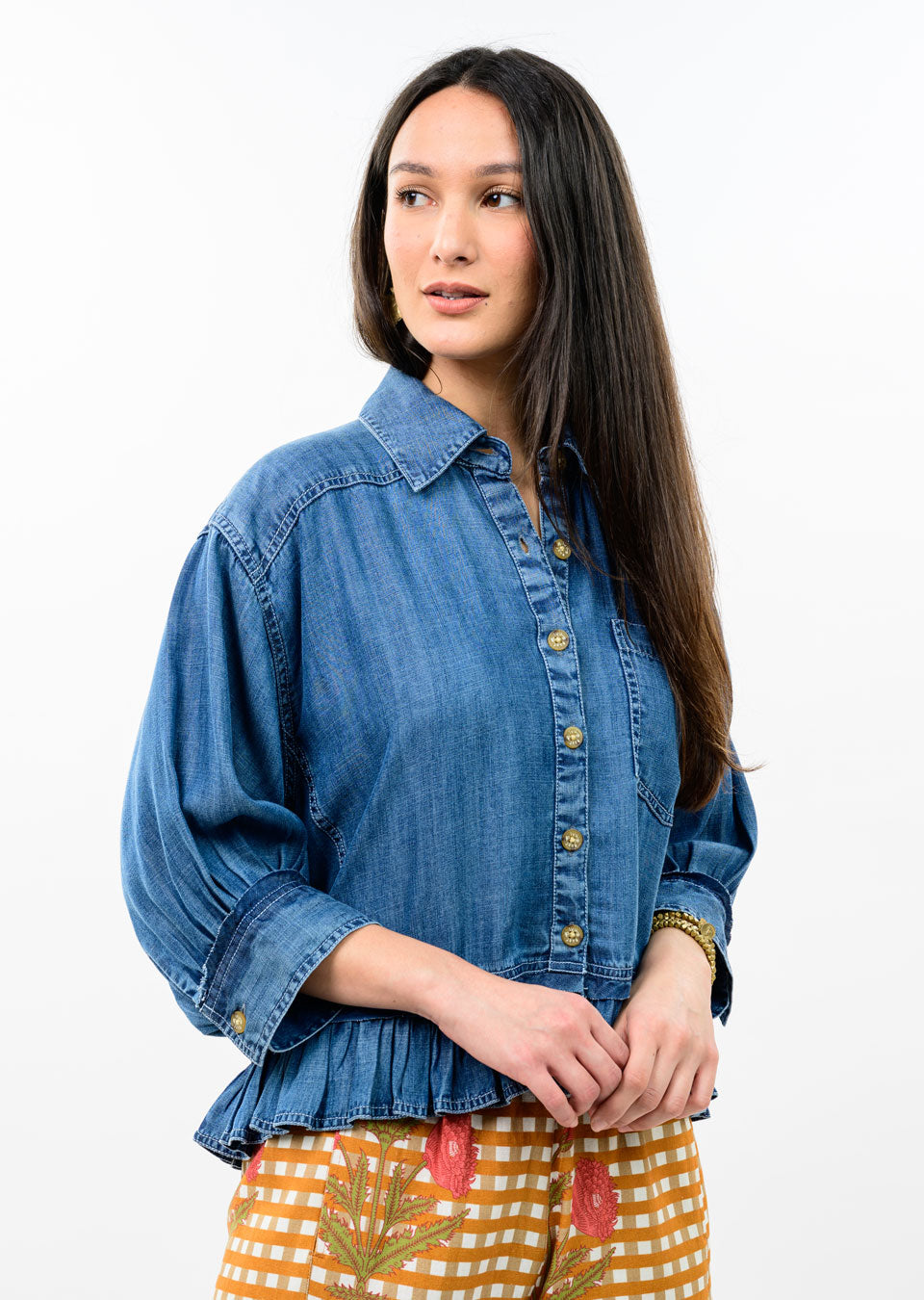 IJ DENIM JACKET W RUFFLE 121188