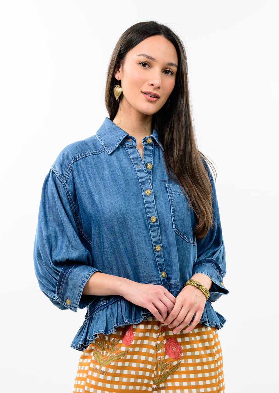 IJ DENIM JACKET W RUFFLE 121188