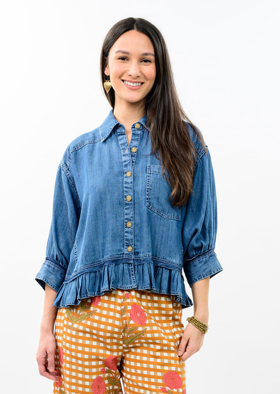 IJ DENIM JACKET W RUFFLE 121188