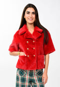 IJ RED FAUX FUR JACKET 130258