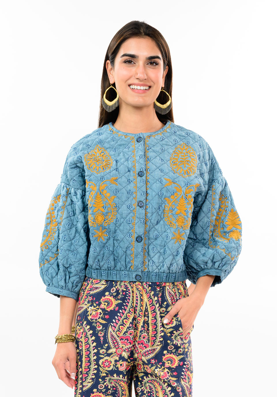 IJ EMBRD QUILTED JACKET 130268