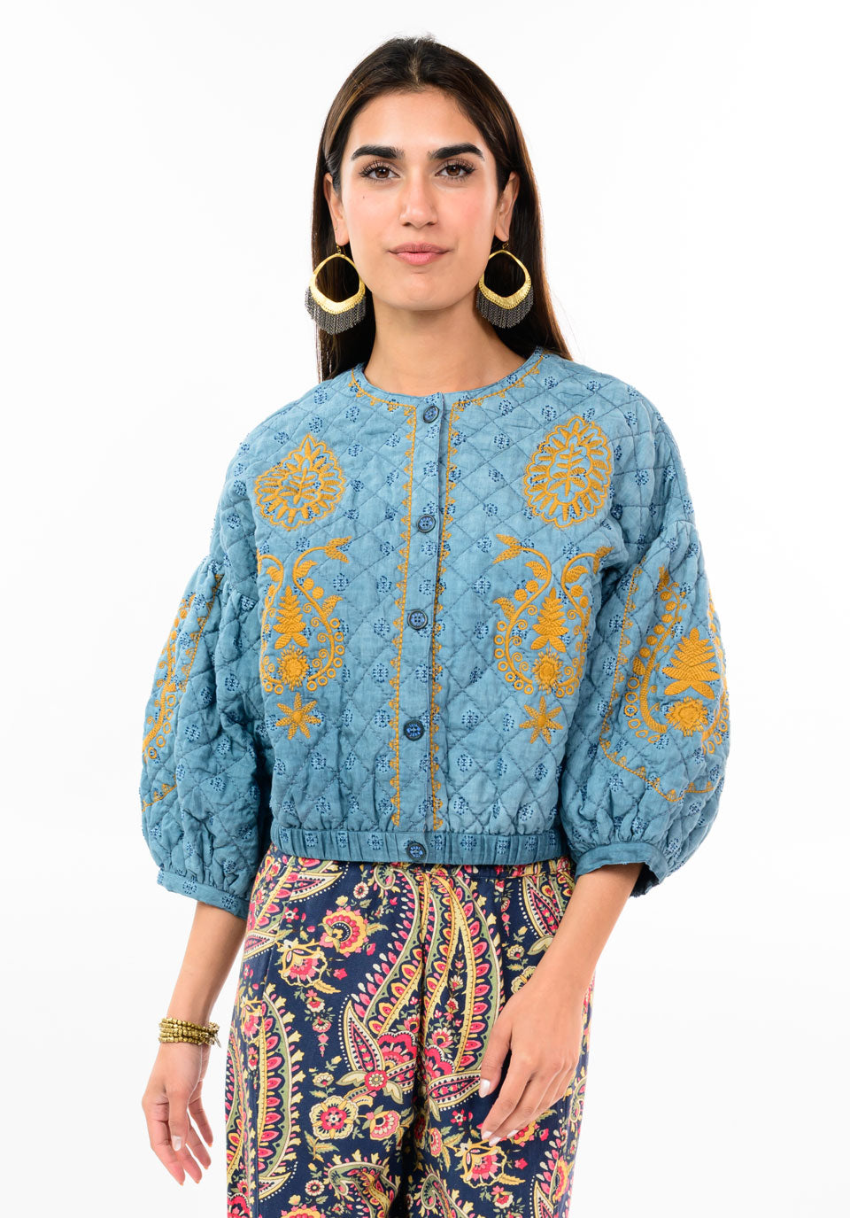 IJ EMBRD QUILTED JACKET 130268