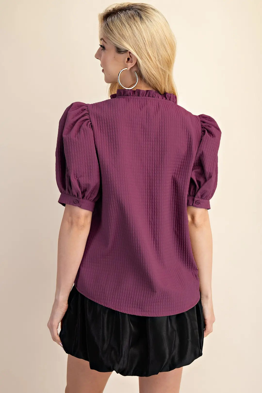 GLAM PLUM VNECK TOP T8240
