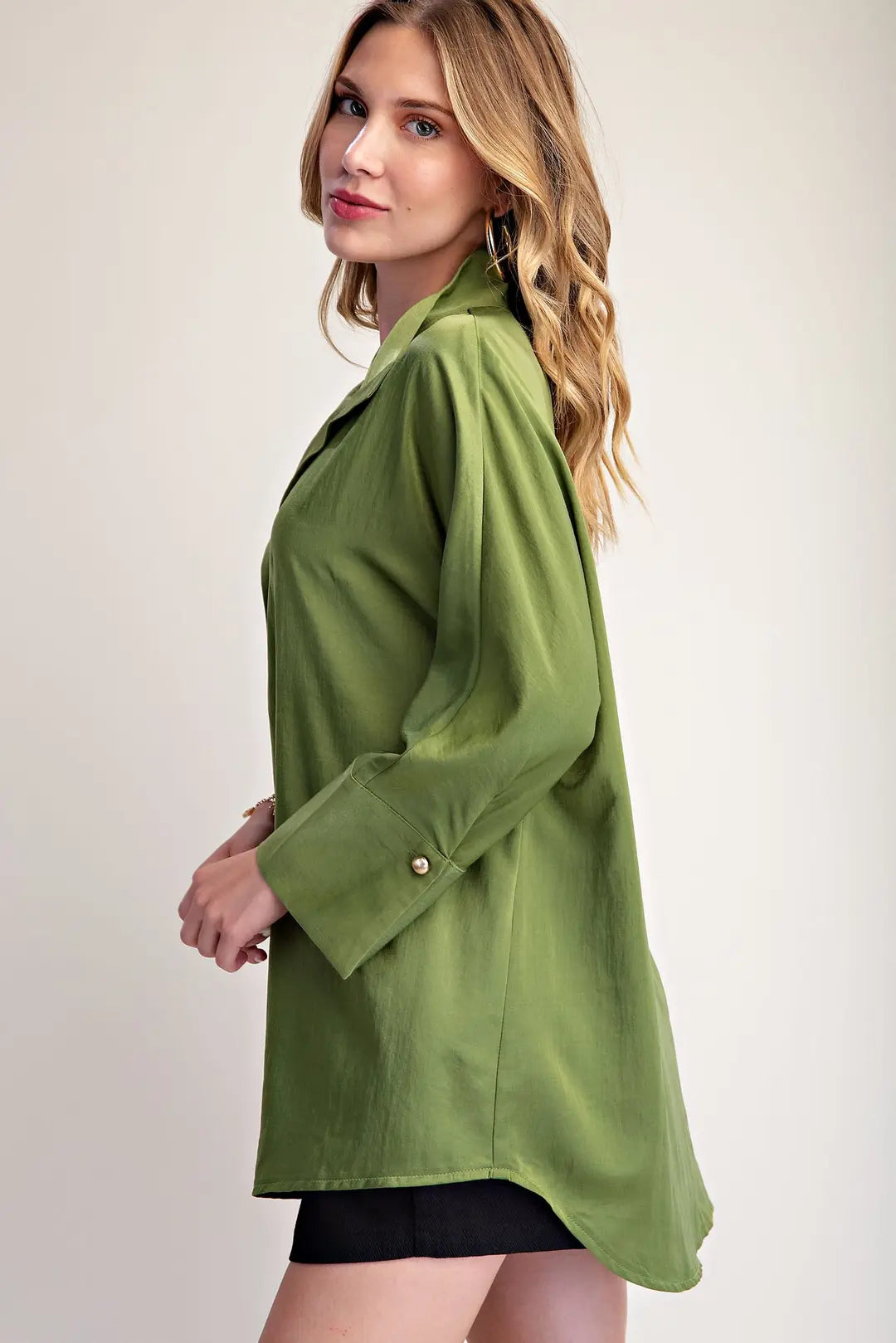 GLAM GREEN DOLMAN SLV TOP T8274