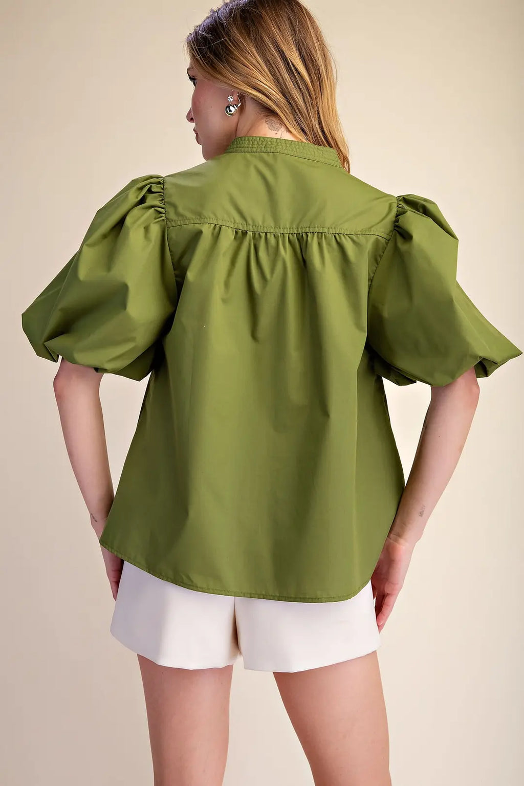 GLAM OLIVE VNECK SHIRT T8340