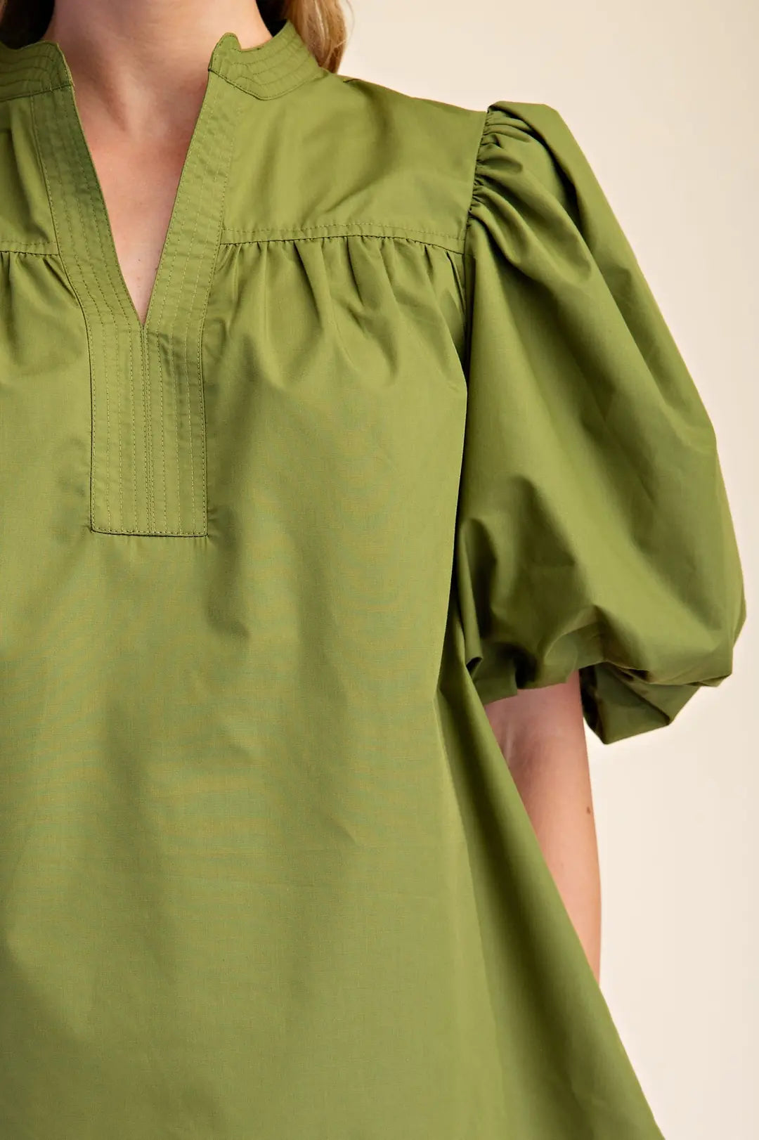 GLAM OLIVE VNECK SHIRT T8340