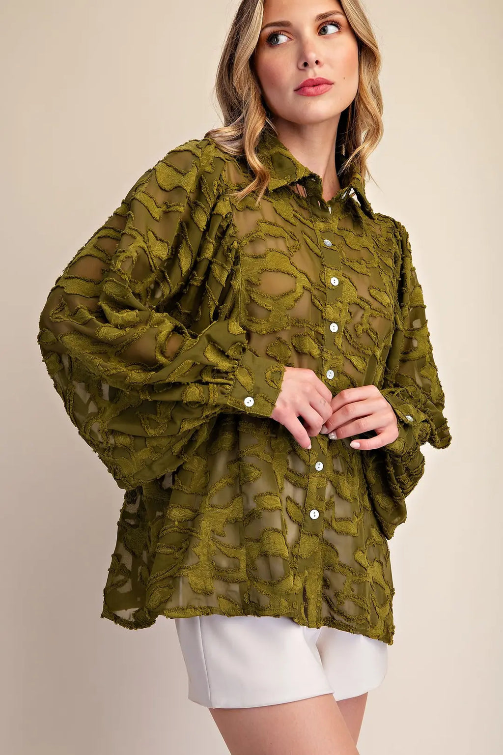 GLAM OLIVE LS SHIRT T8359