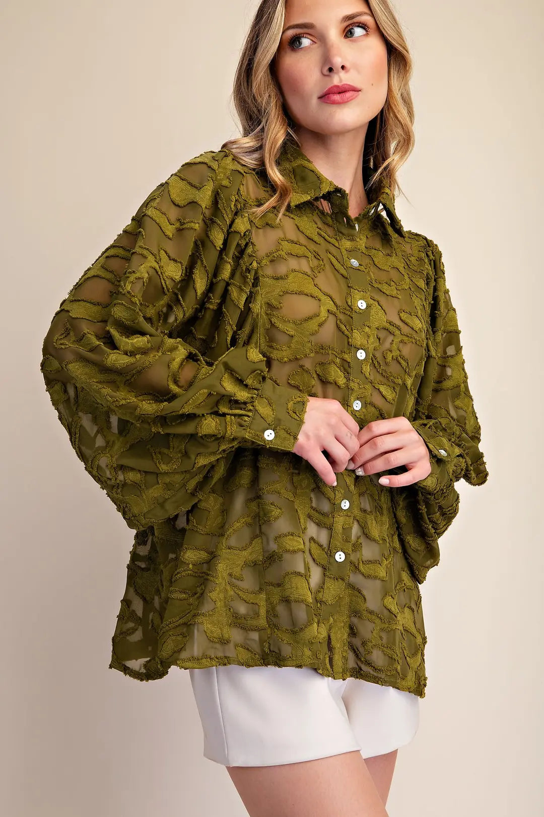 GLAM OLIVE LS SHIRT T8359