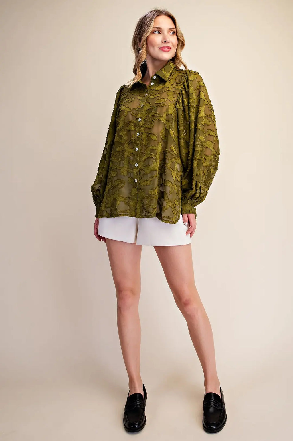 GLAM OLIVE LS SHIRT T8359
