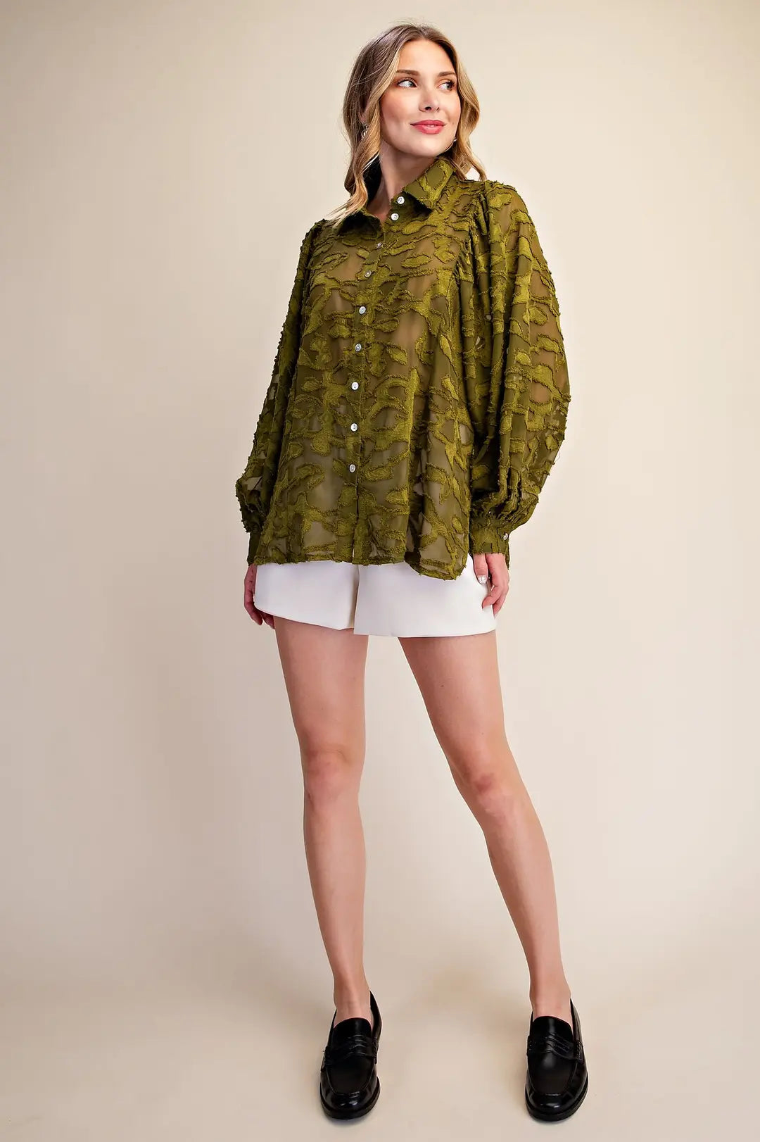 GLAM OLIVE LS SHIRT T8359