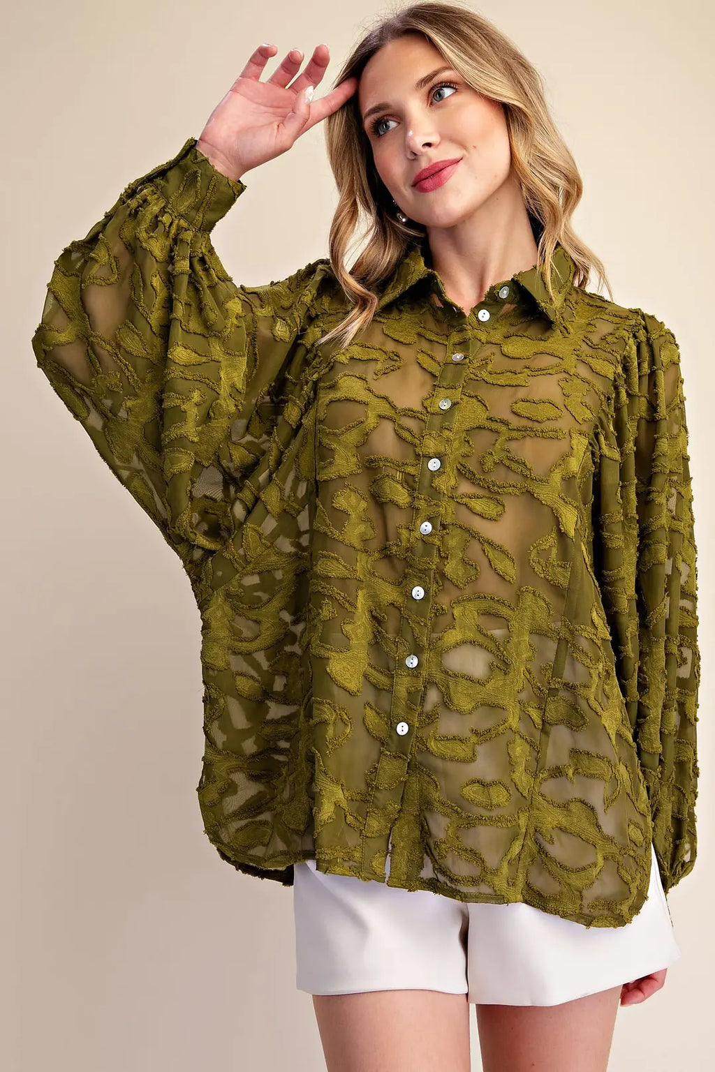 GLAM OLIVE LS SHIRT T8359