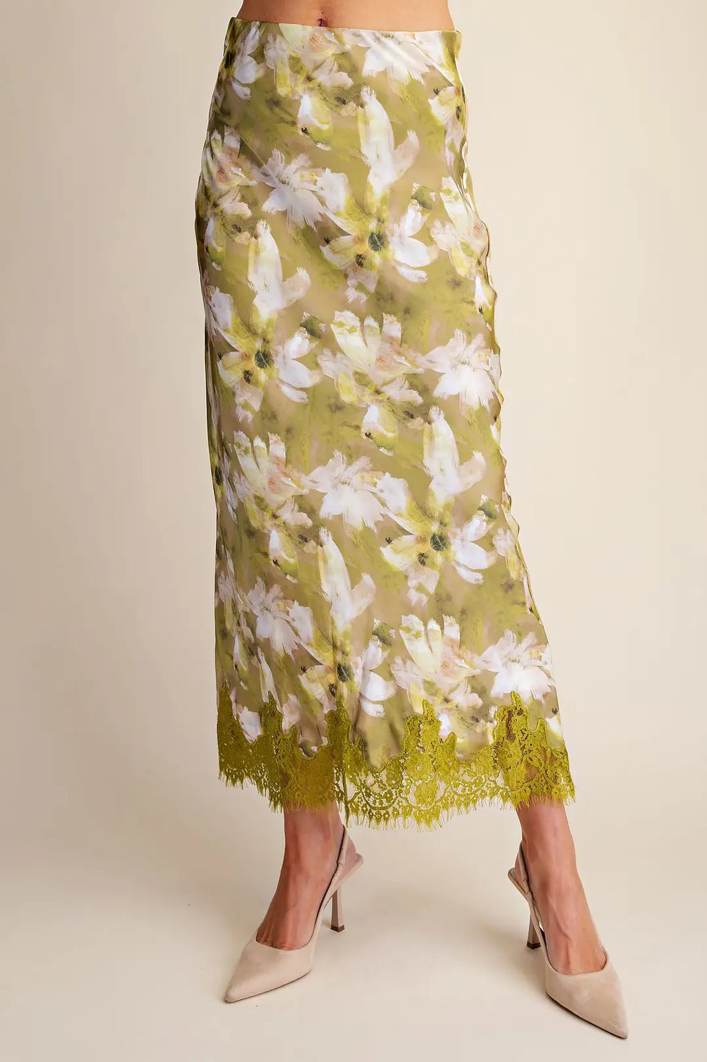 GLAM FLORAL MIDI SKIRT S9183