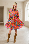 UNCLE FRANK FLOUNCE HEM SHIRT DRESS