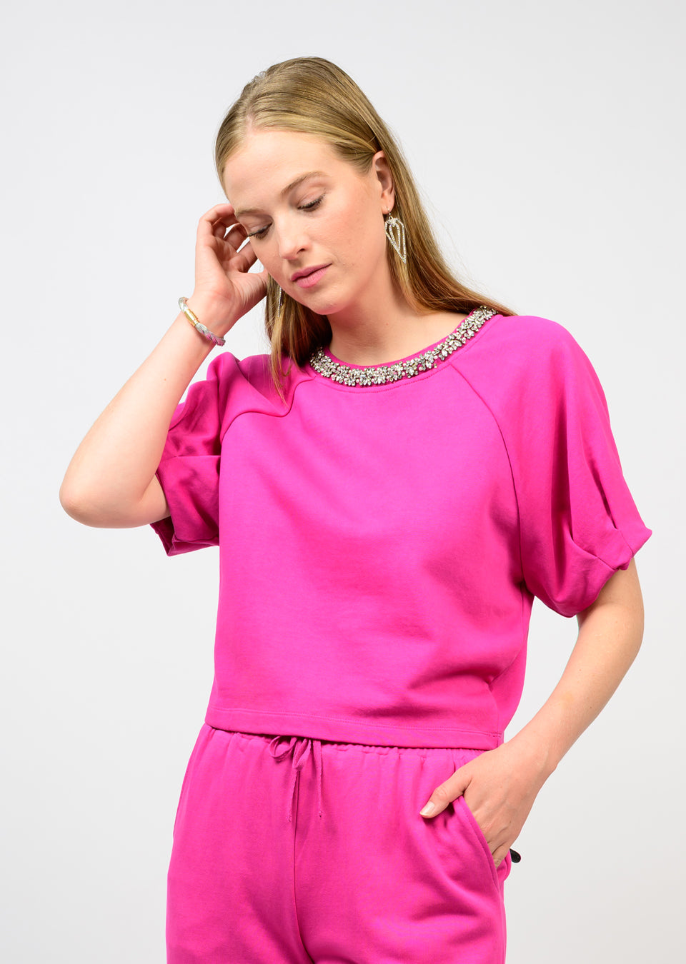 IVY JANE SPARKLE NECK TOP