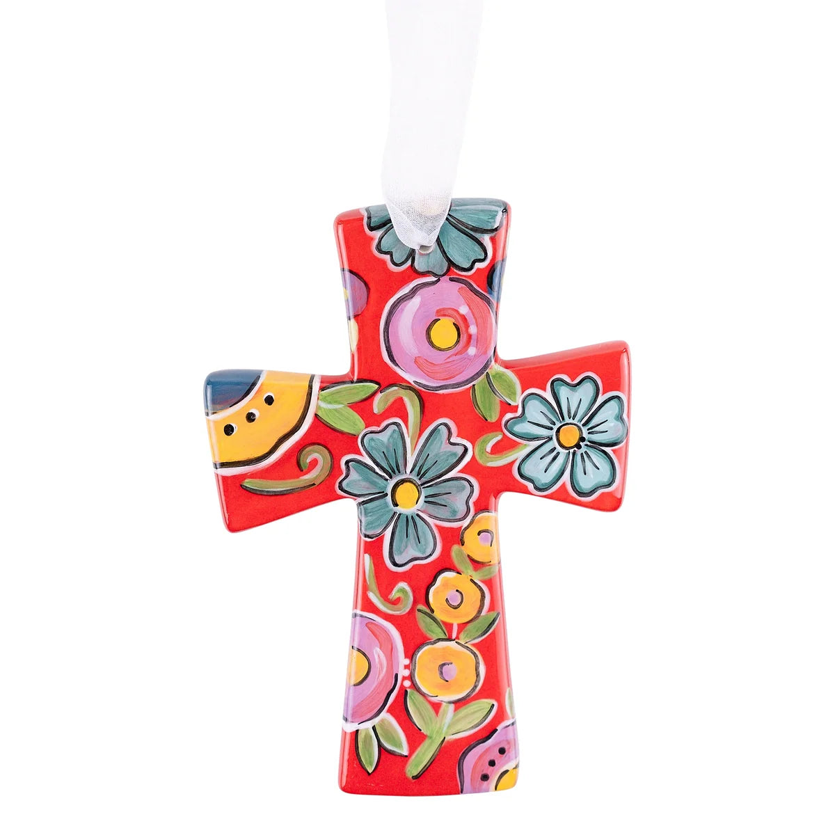 RED FLORAL CROSS