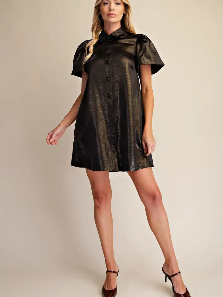 GLAM BLACK MINI DRESS D8498