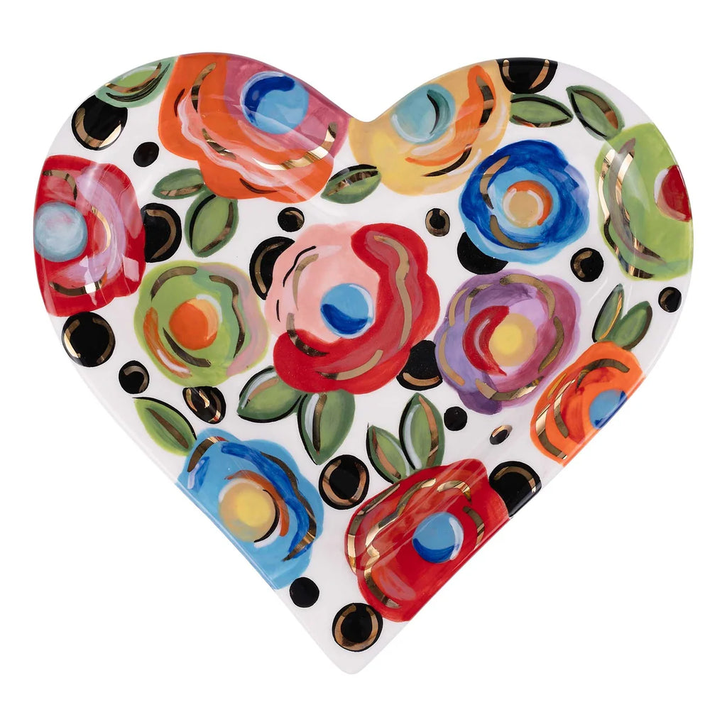 POLKA DOT FLOWER HEART TRAY
