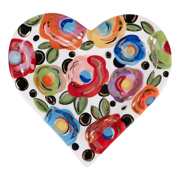 POLKA DOT FLOWER HEART TRAY