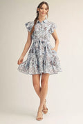 JODIFL H13029 BLUE MIX DRESS