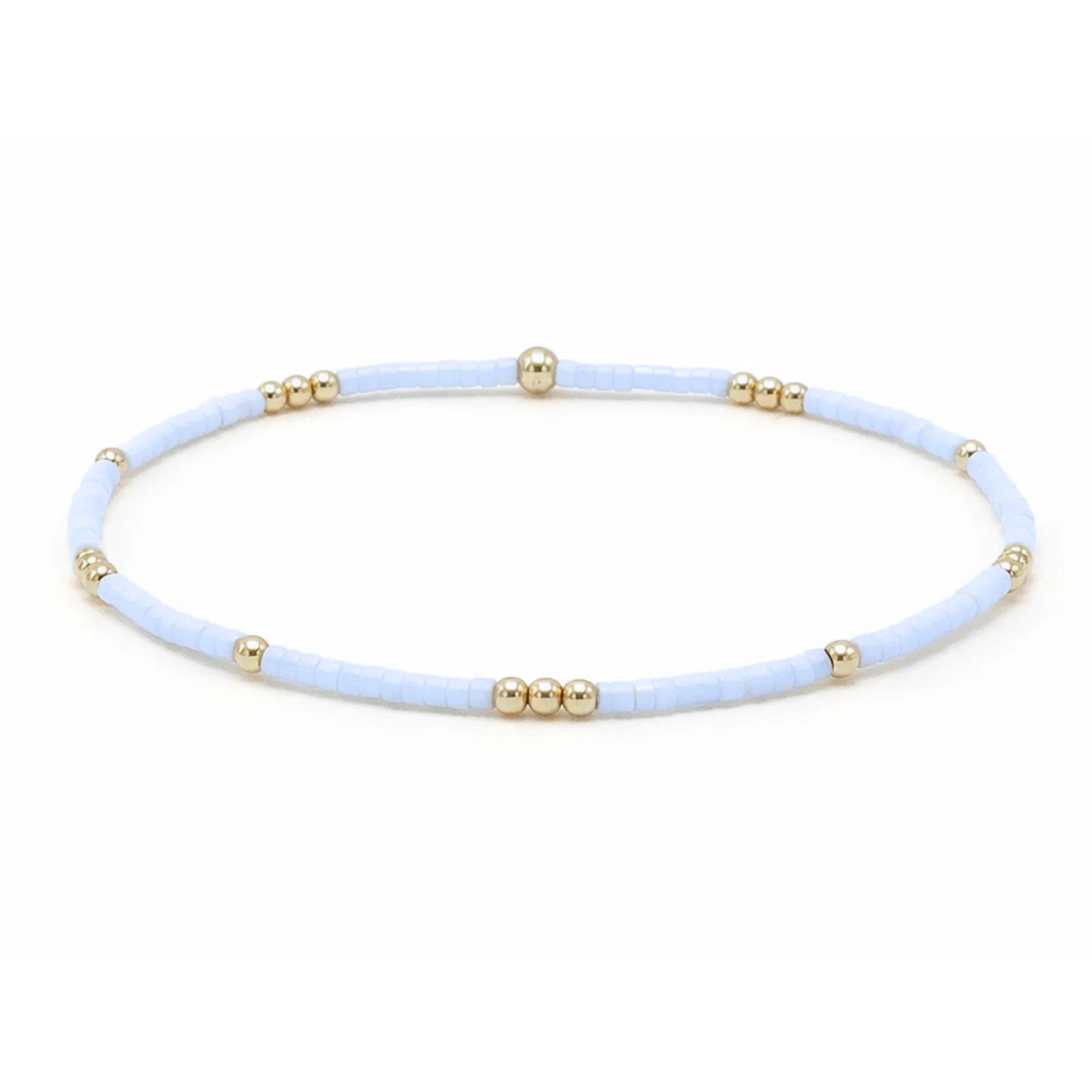 2mm Newport Blue Gray & Gold-Filled Waterproof Bracelet - 7"