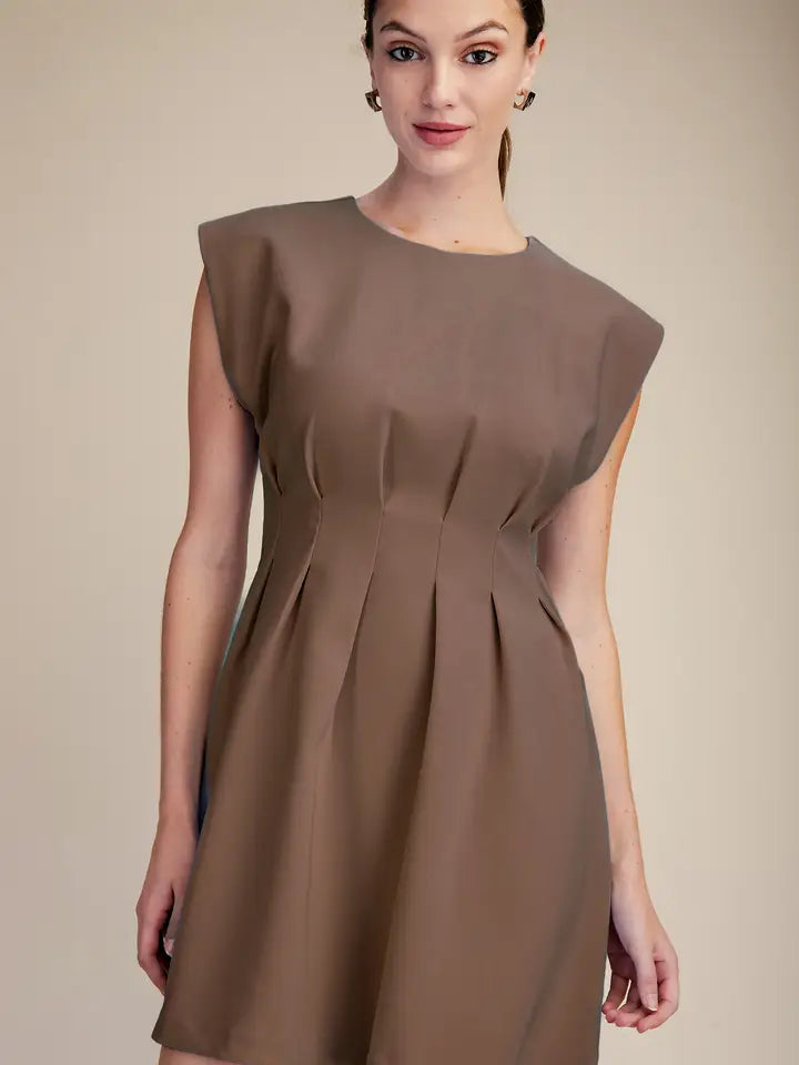 GLAM BROWN MIDI DRESS D8268