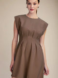 GLAM BROWN MIDI DRESS D8268