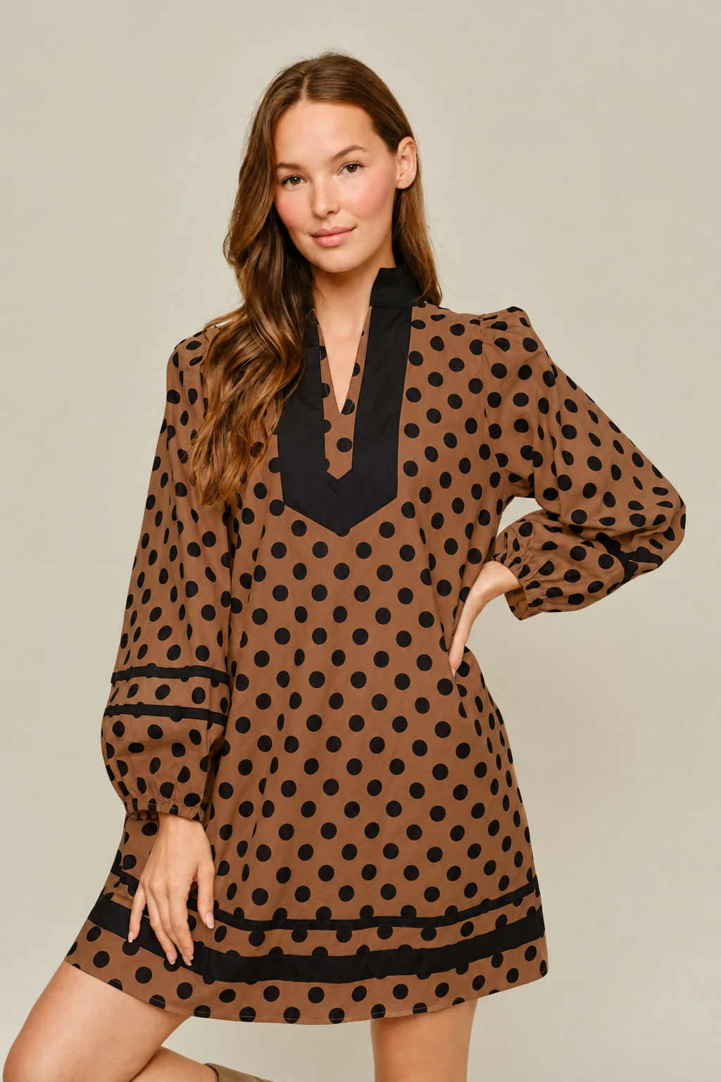JODIFL BROWN DRESS B17214-2