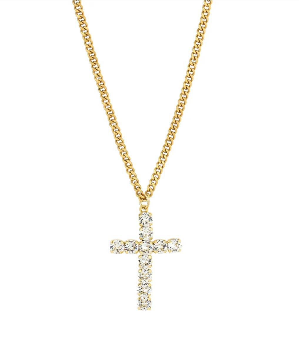 TOVA Cross necklace in Clear