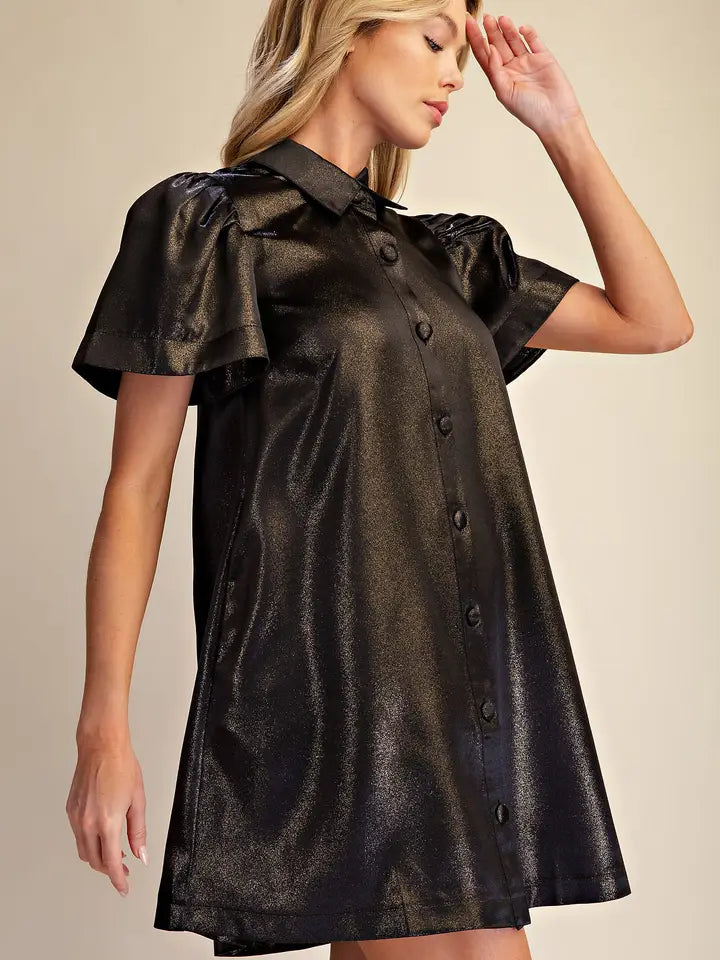GLAM BLACK MINI DRESS D8498