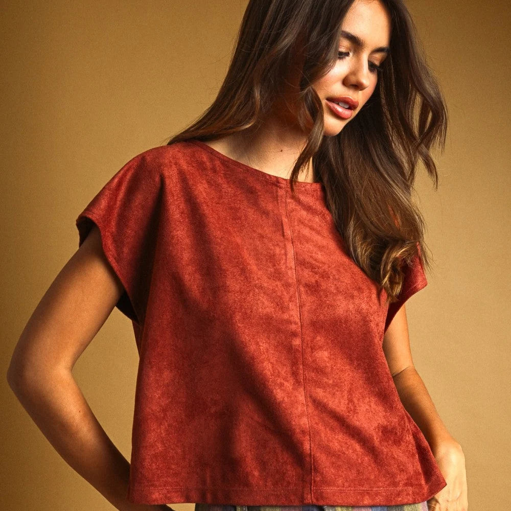 KLD FAUX SUEDE TOP