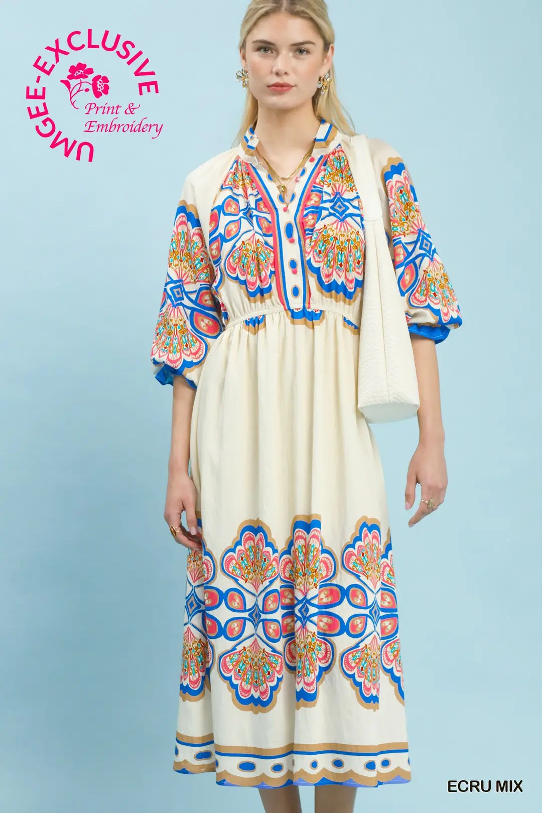 UMGEE CREAM MIX DRESS C5837