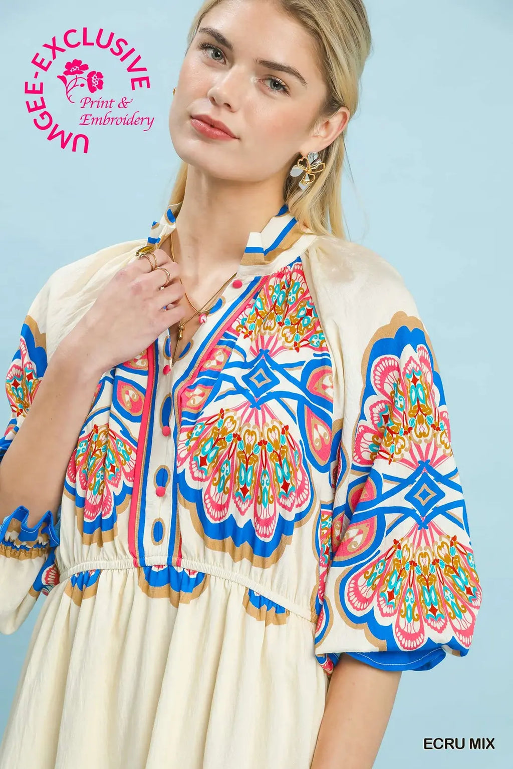 UMGEE CREAM MIX DRESS C5837