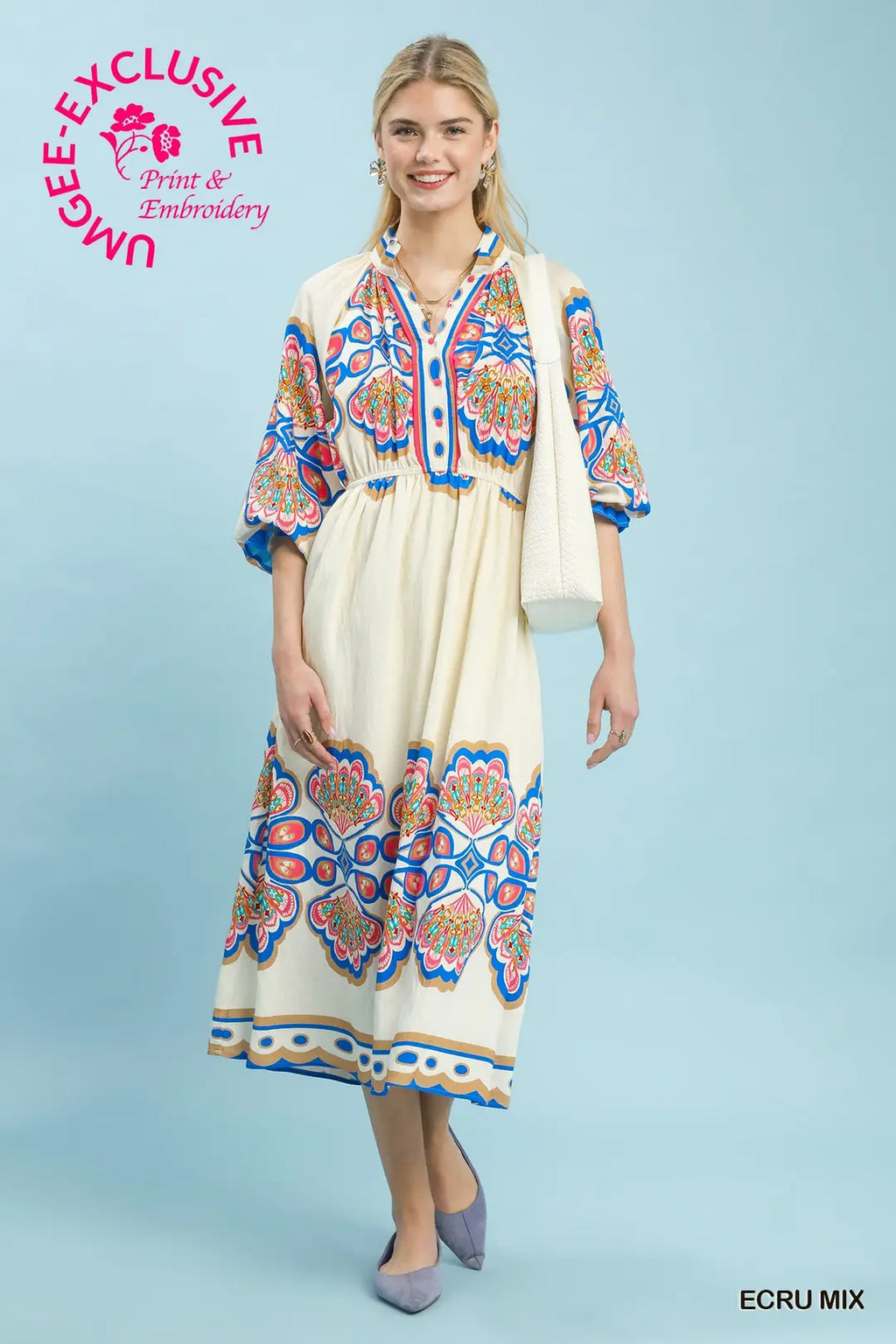 UMGEE CREAM MIX DRESS C5837