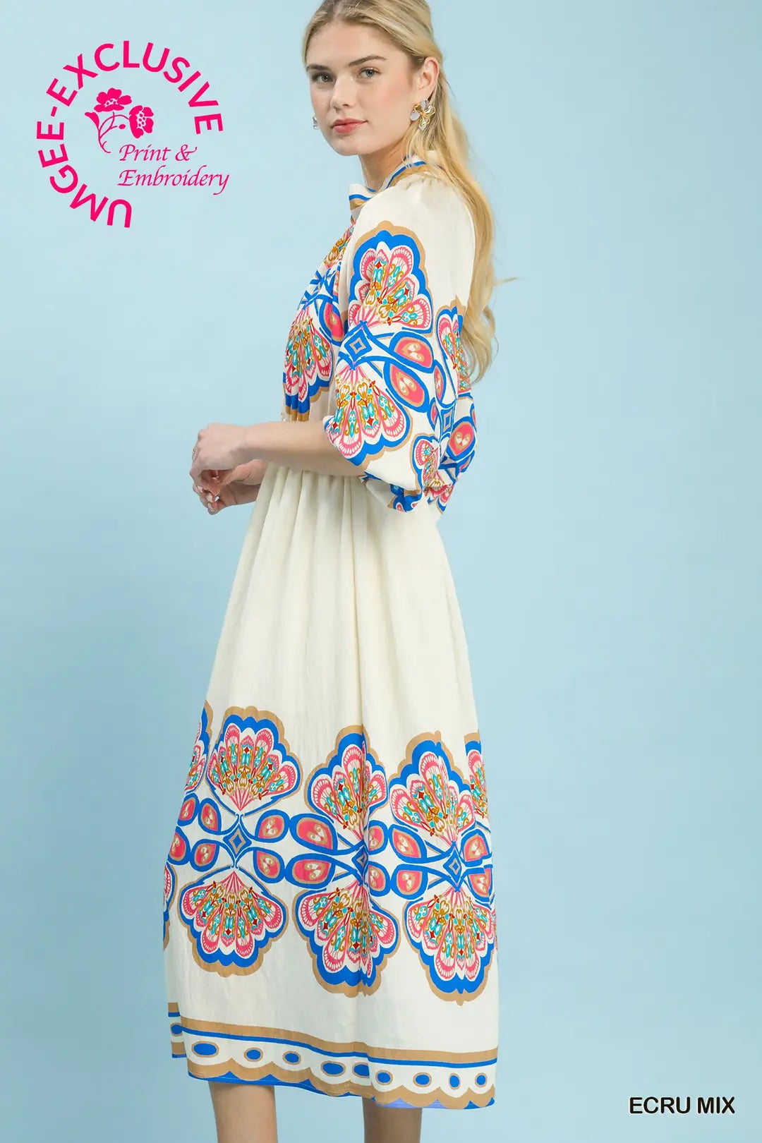 UMGEE CREAM MIX DRESS C5837