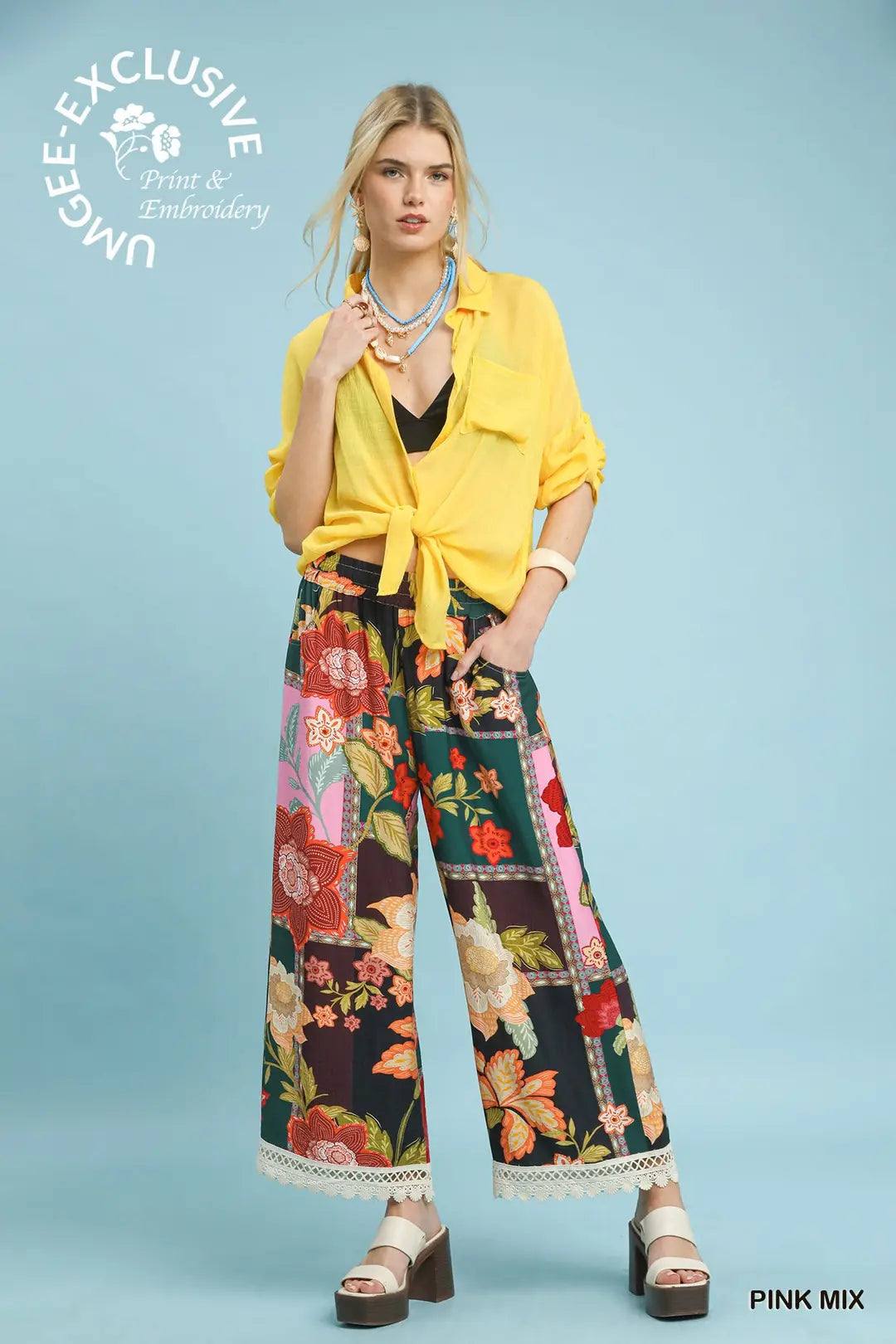 UMGEE PINK PATCH PANTS K1870