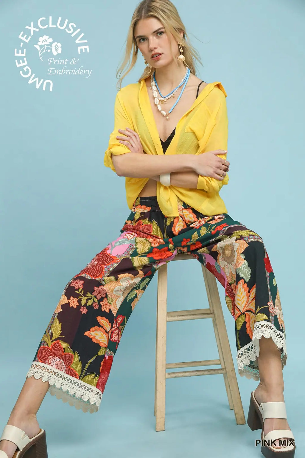 UMGEE PINK PATCH PANTS K1870
