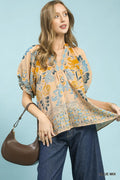 UMGEE BLUE MIX BLOUSE K1958