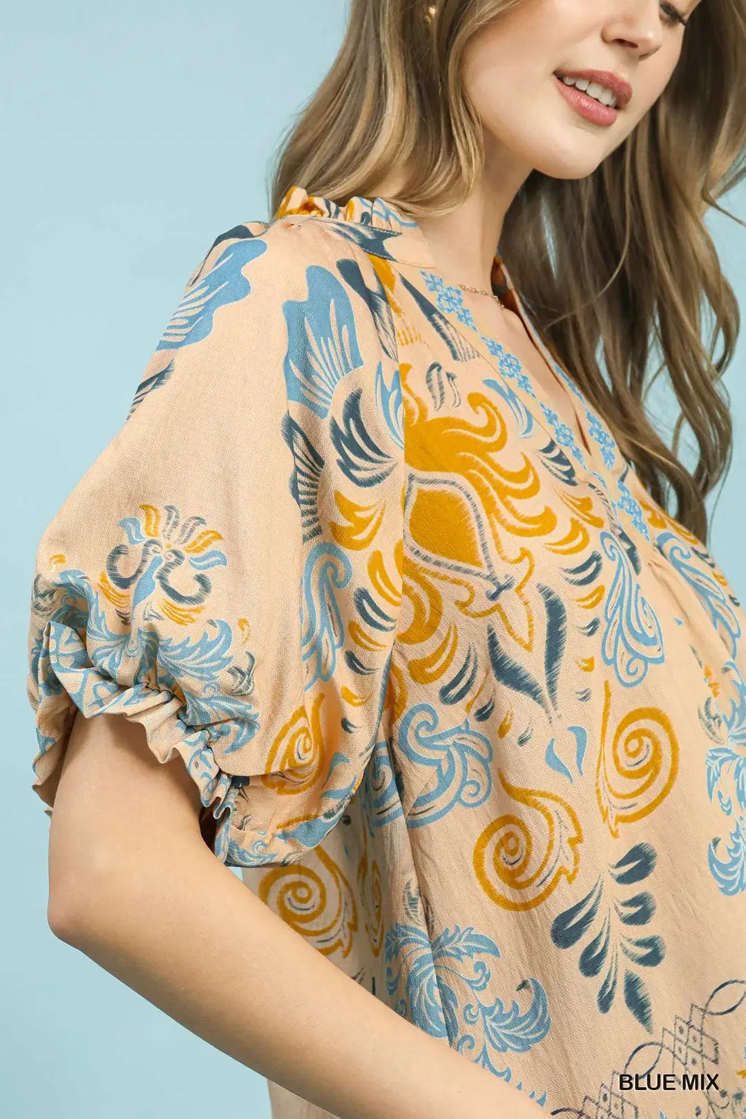 UMGEE BLUE MIX BLOUSE K1958