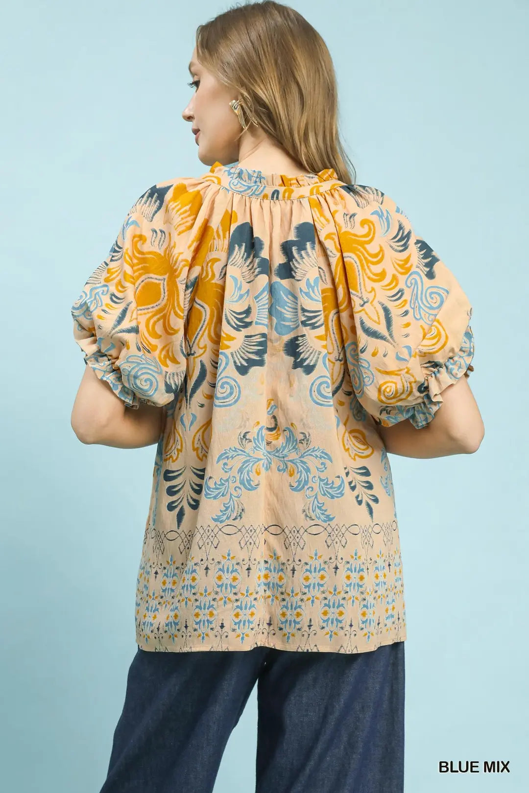 UMGEE BLUE MIX BLOUSE K1958