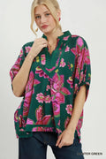 UMGEE GREEN FLORAL TOP D1101