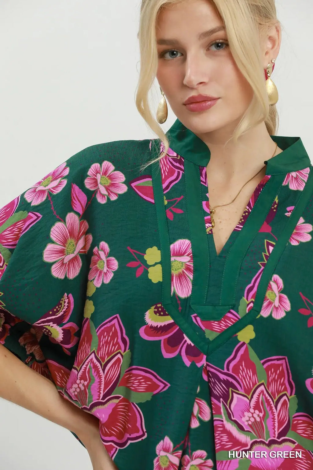 UMGEE GREEN FLORAL TOP D1101